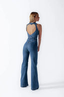 Denim Jumpsuit - Hartvormige Ruguitsnijding