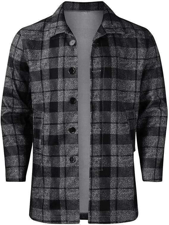 Barclay & Bloom | Men’s Wool Blend Jacket – Long Sleeve Button Front Casual Overcoat