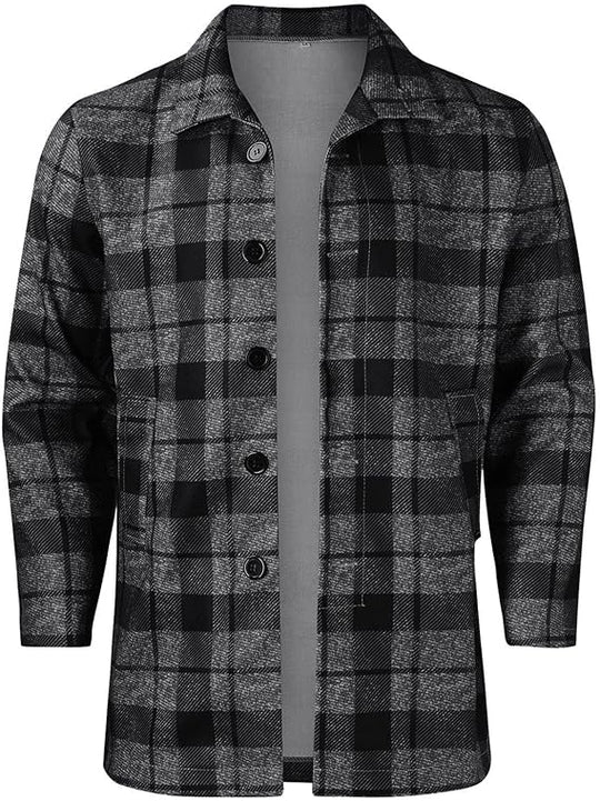 Barclay & Bloom | Men’s Wool Blend Jacket – Long Sleeve Button Front Casual Overcoat