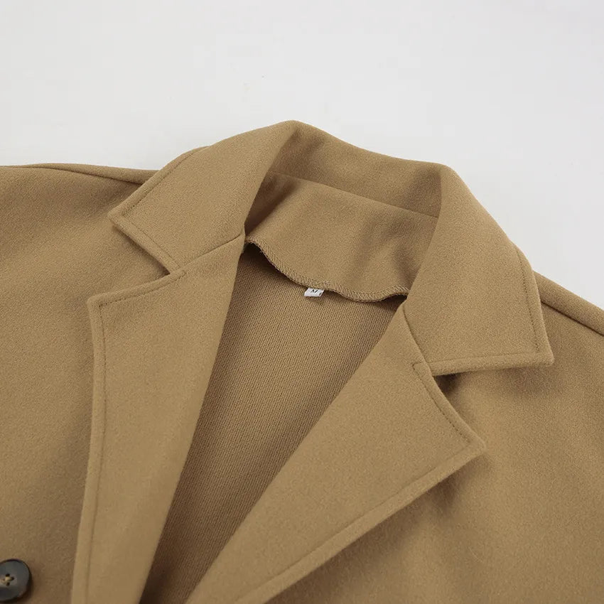 Mara Women’s Wool Coat – Short Double Breasted Jacket