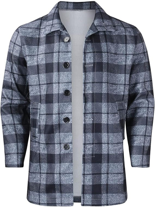 Barclay & Bloom | Men’s Wool Blend Jacket – Long Sleeve Button Front Casual Overcoat