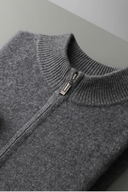 Liam Herren Woll-Trainingsanzug – Cardigan mit durchgehendem Reißverschluss und Hose mit Kordelzug Set