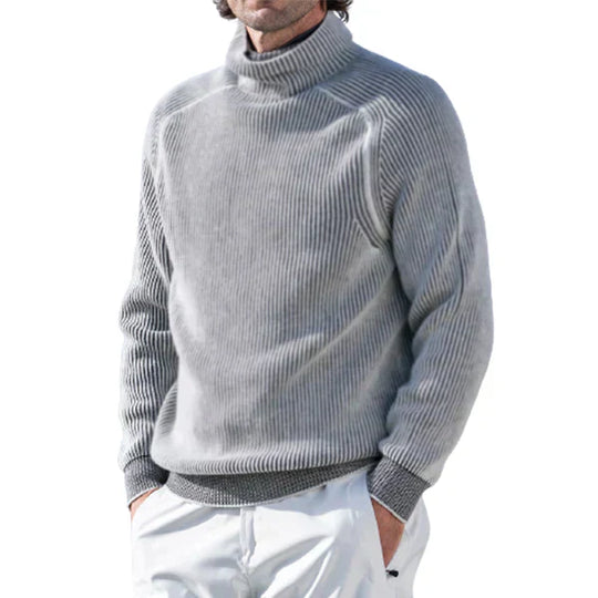 Harrison Men’s Sweater – Ribbed Turtleneck Knit Pullover