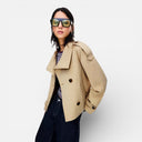 Barclay & Bloom | Women’s Trench Coat – Short Belted Double-Breasted Jacket