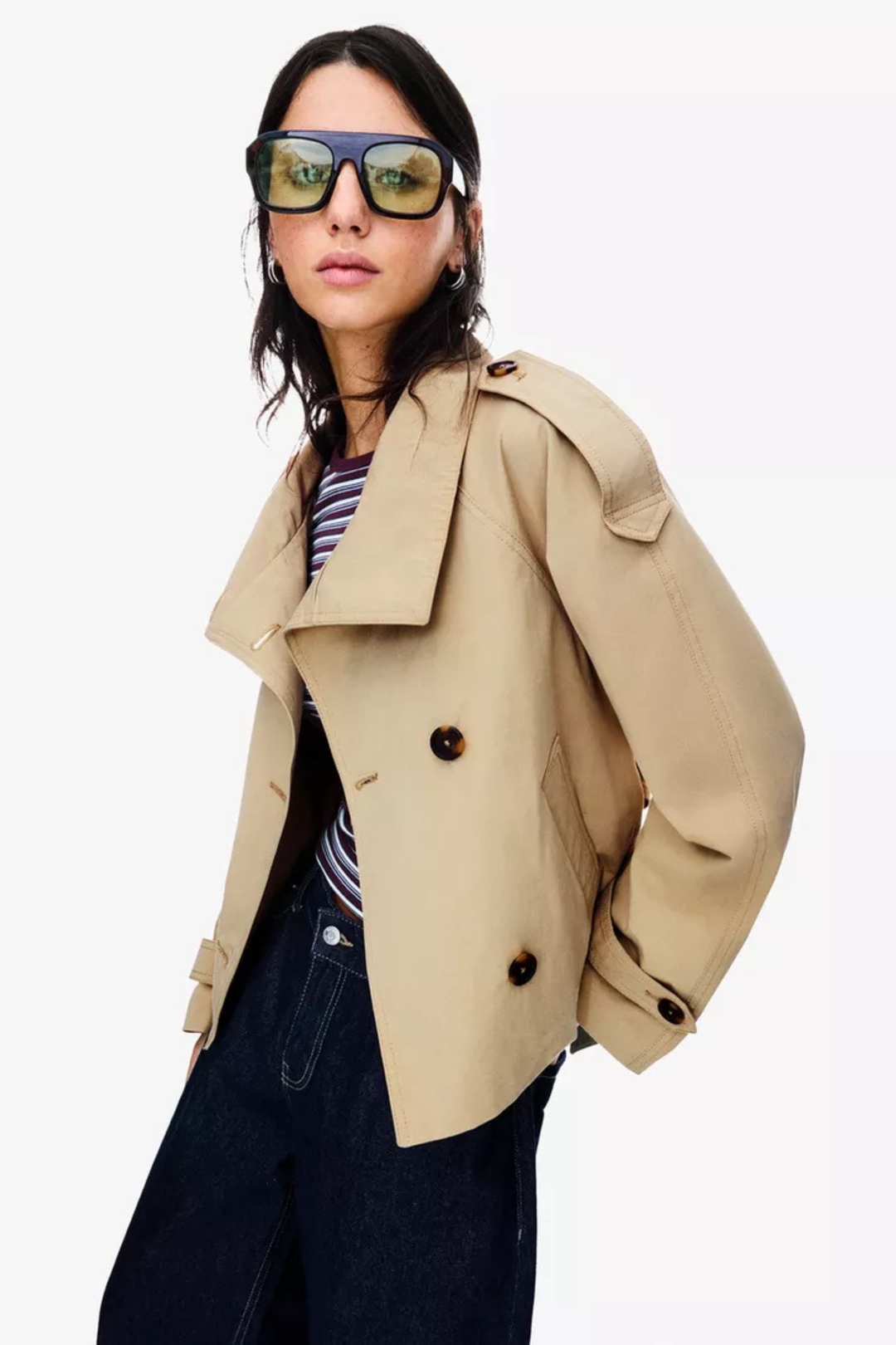 Barclay & Bloom | Women’s Trench Coat – Short Belted Double-Breasted Jacket