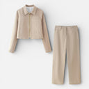 Dames Zomer Visgraat Kleding Set Korte Jas Broek