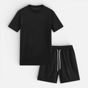 Men’s Summer Waffle Knit Set Lightweight T-Shirt and Shorts Outfit