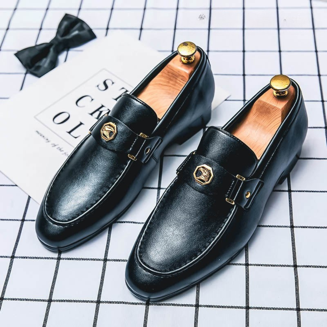 Matteo | Men's Leather Loafers with Buckle Detail