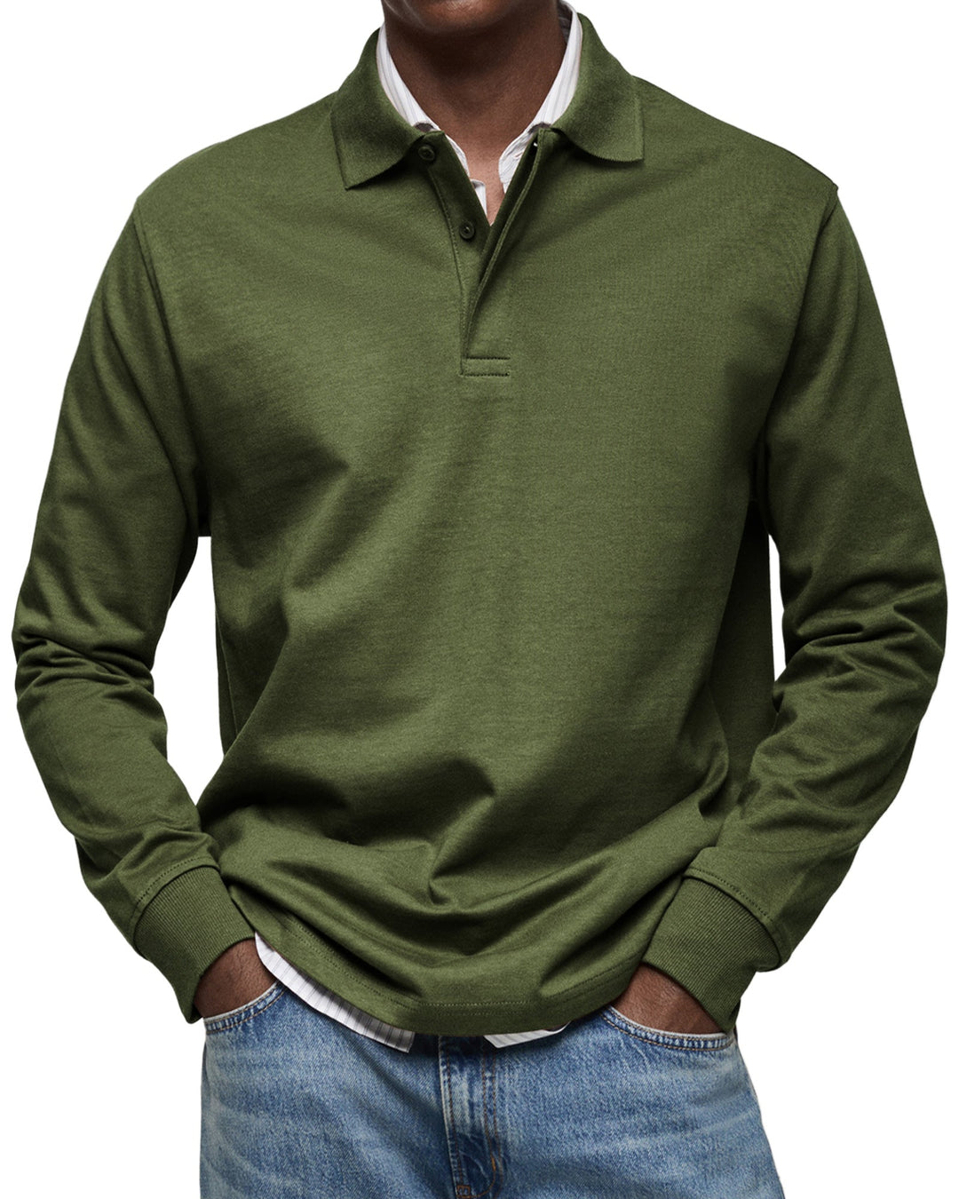 Jasper | Men's Long-Sleeve Polo Shirt with Button Collar