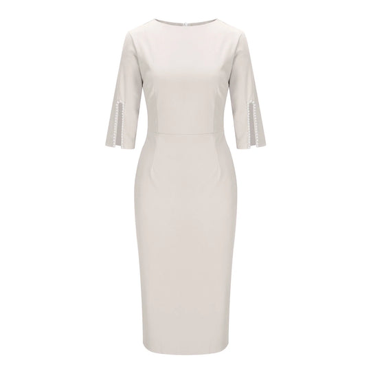 Barclay & Bloom | Women’s Midi Pencil Dress – Office Dress with Pearl Detail