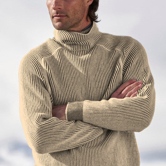 Harrison Men’s Sweater – Ribbed Turtleneck Knit Pullover