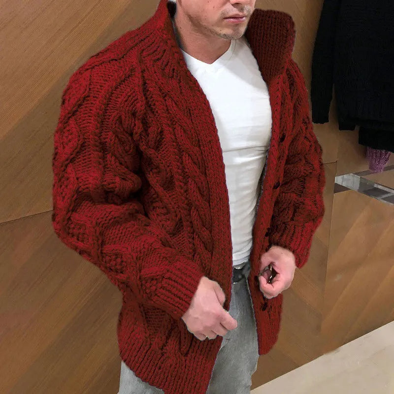 Miles Men’s Cardigan – Chunky Knit Button-Up Sweater