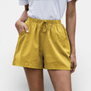 Women’s Linen Cotton Blend Shorts Lightweight Casual Loose Fit Summer