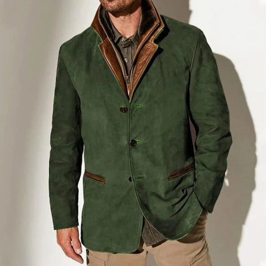 Mason Men’s Suede Jacket – Classic Button-Up Blazer Style