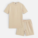 Men’s Summer Waffle Knit Set Lightweight T-Shirt and Shorts Outfit