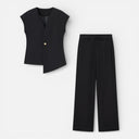 Women’s 2 Piece Pants Suit Sleeveless Top Smart Casual Tailored