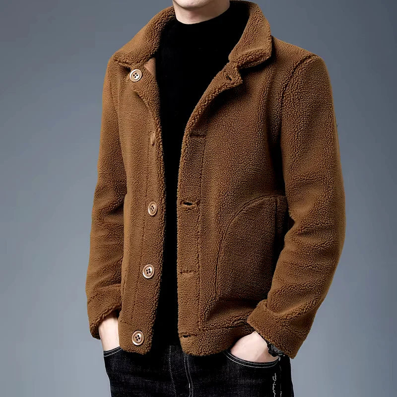 Liam Men’s Fleece Jacket – Button-Up Winter Wear