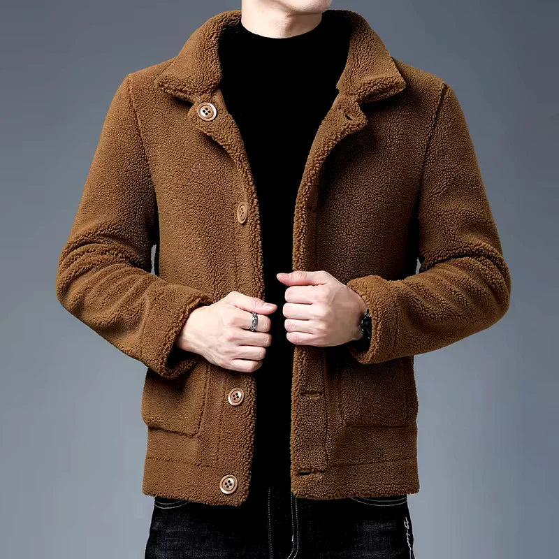 Liam Men’s Fleece Jacket – Button-Up Winter Wear