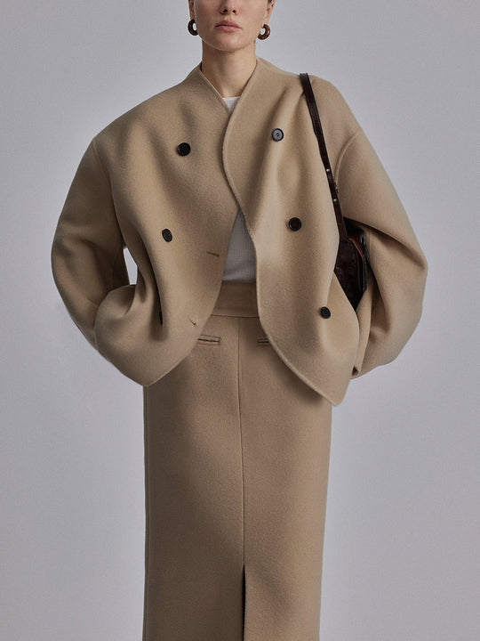 Claudine – Women’s double-breasted wool coat