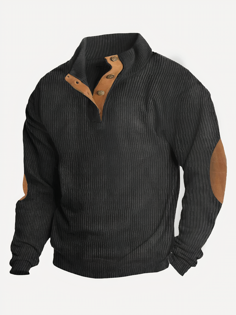 Harvey Men’s Sweater – Ribbed Knit Pullover with Button Collar