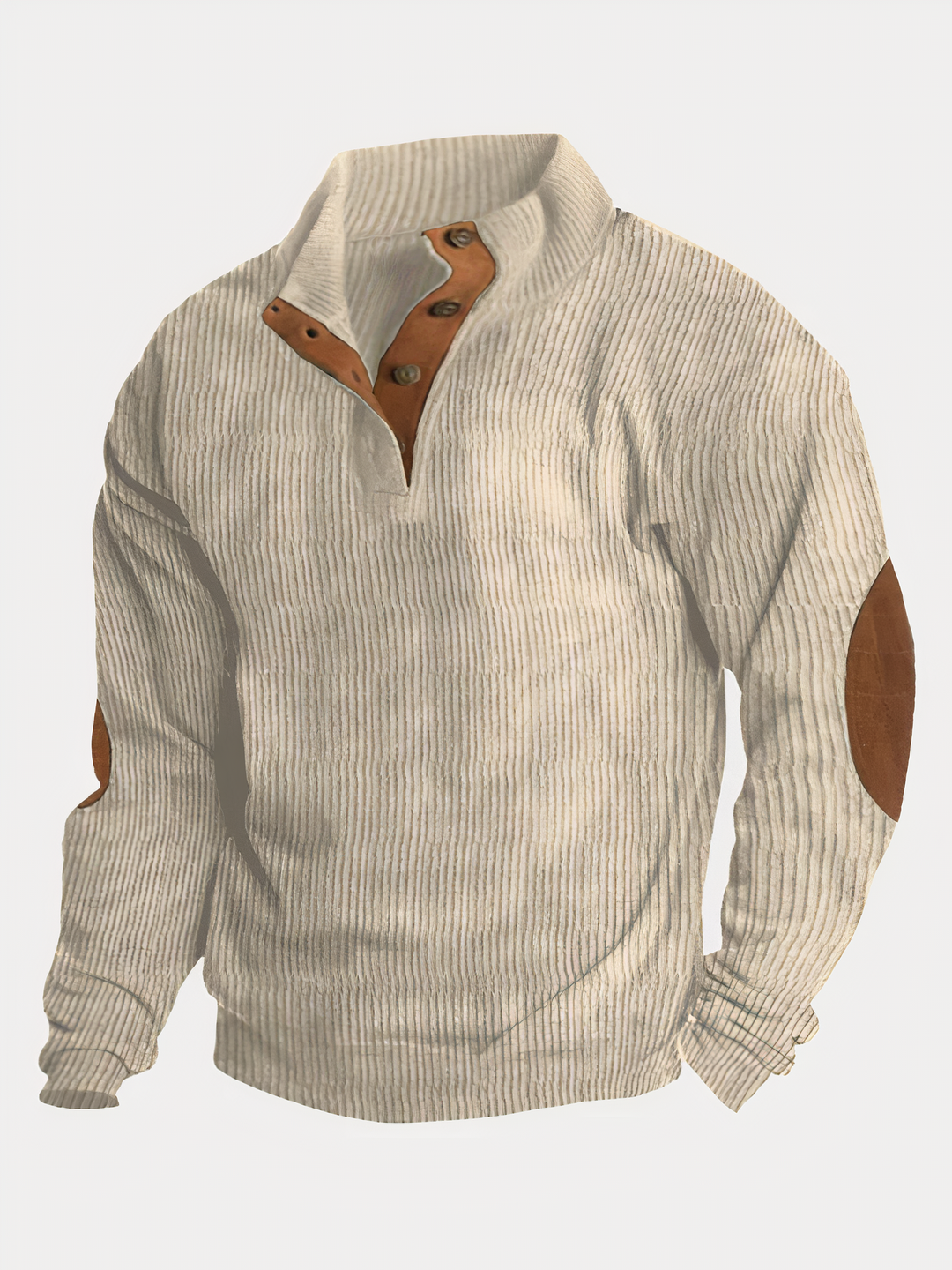 Harvey Men’s Sweater – Ribbed Knit Pullover with Button Collar