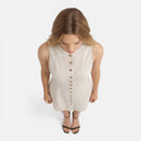 Barclay & Bloom | Women’s Striped Dress Sleeveless Button Front Slim Fit
