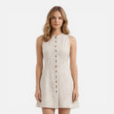 Barclay & Bloom | Women’s Striped Dress Sleeveless Button Front Slim Fit