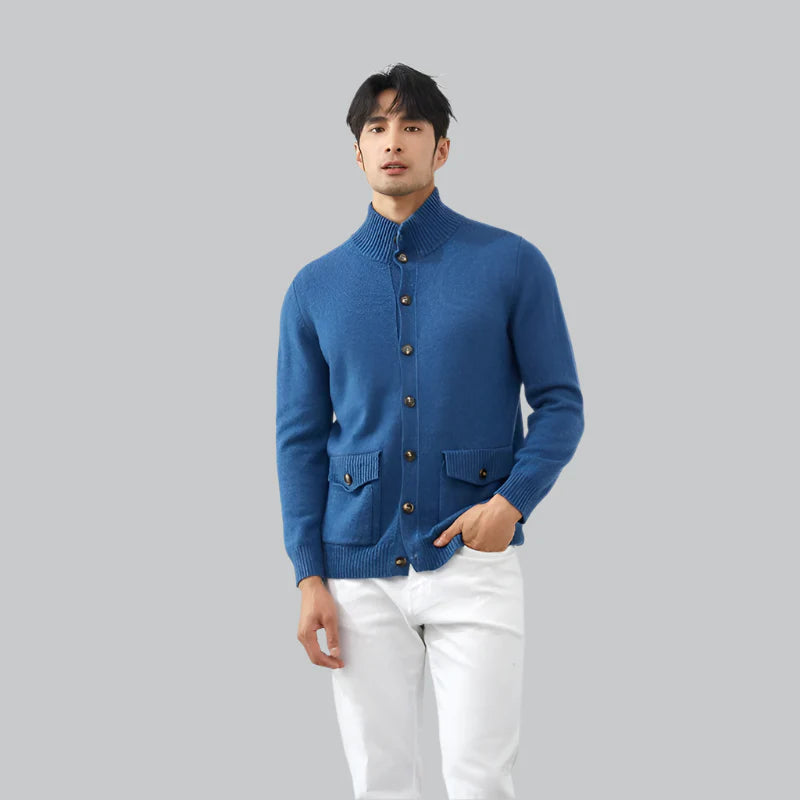 Oscar Men’s Cardigan – Wool Blend Button-Up