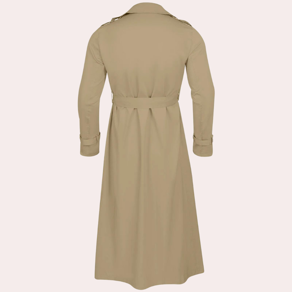 Victor Men’s Trench Coat – Long Double-Breasted Overcoat