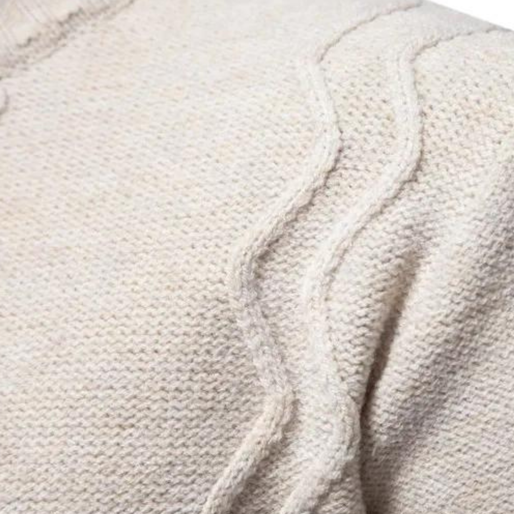 Rowan Men’s Sweater – Patchwork Cable Knit Pullover