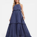 Barclay & Bloom | Damen Stufiges Maxikleid Leicht Atmungsaktiv Sommer Ärmellos