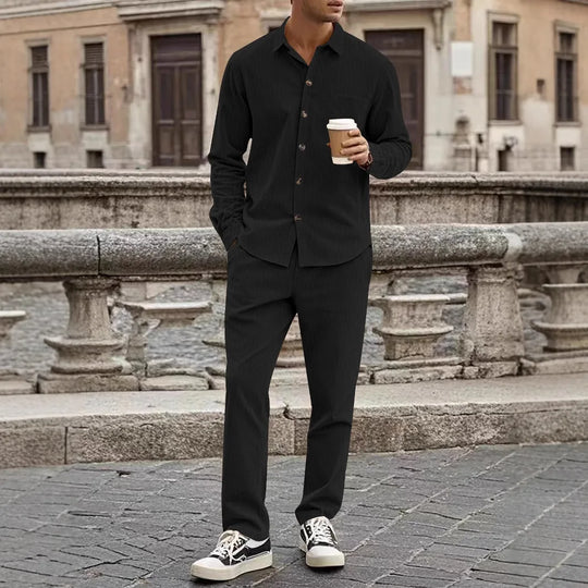 Felix Men’s Corduroy Set – Long Sleeve Shirt and Trousers