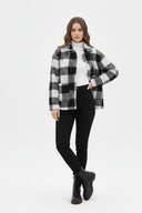 Barclay & Bloom | Women’s Plaid Button-Front Jacket with Patch Pockets