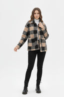 Barclay & Bloom | Women’s Plaid Button-Front Jacket with Patch Pockets