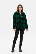 Barclay & Bloom | Women’s Plaid Button-Front Jacket with Patch Pockets
