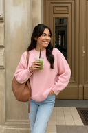 Yara - Damen rosa Rundhalsausschnitt Pullover