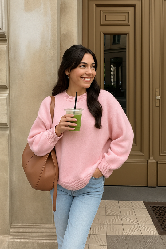 Yara - Women's Pink Crewneck Sweater