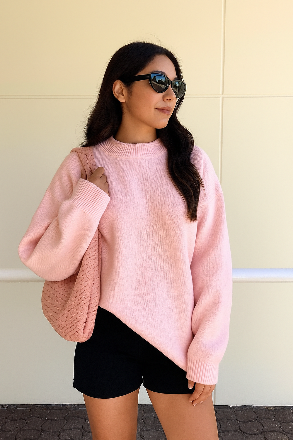 Yara - Women's Pink Crewneck Sweater