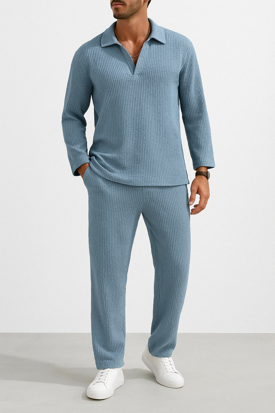 Men’s Lounge Set – Long Sleeve Top and Relaxed Pants