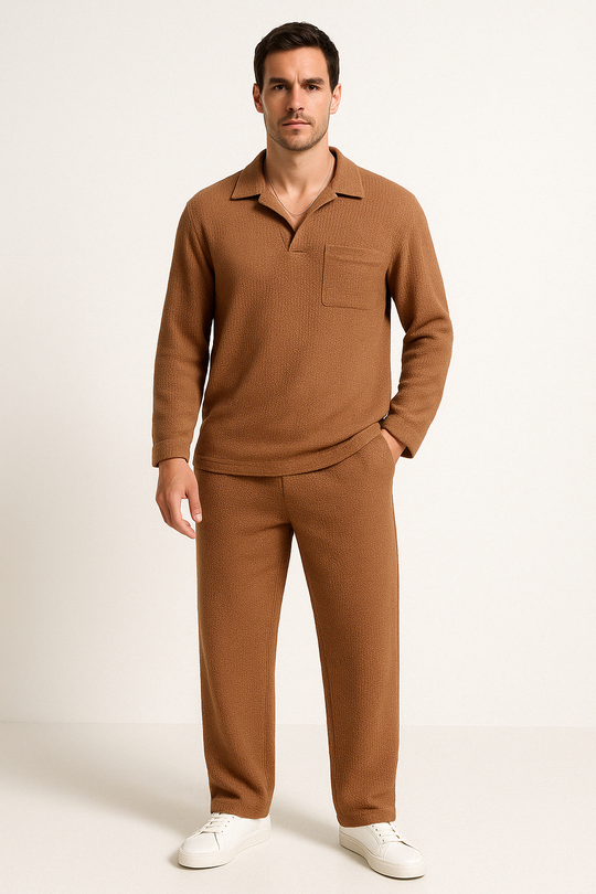 Men’s Lounge Set – Long Sleeve Top and Relaxed Pants