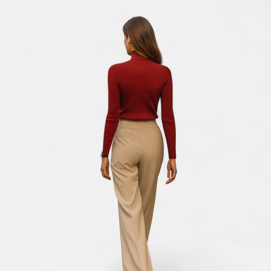 Barclay & Bloom | Women’s Ribbed Turtleneck – Long Sleeve Slim Fit Top