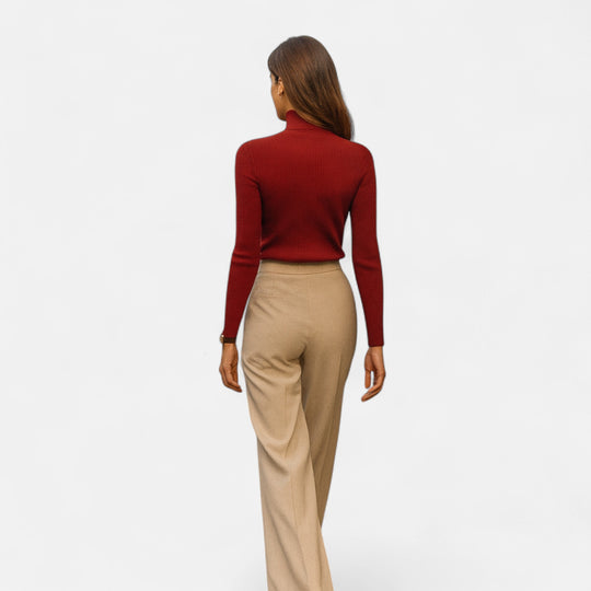 Barclay & Bloom | Women’s Ribbed Turtleneck – Long Sleeve Slim Fit Top