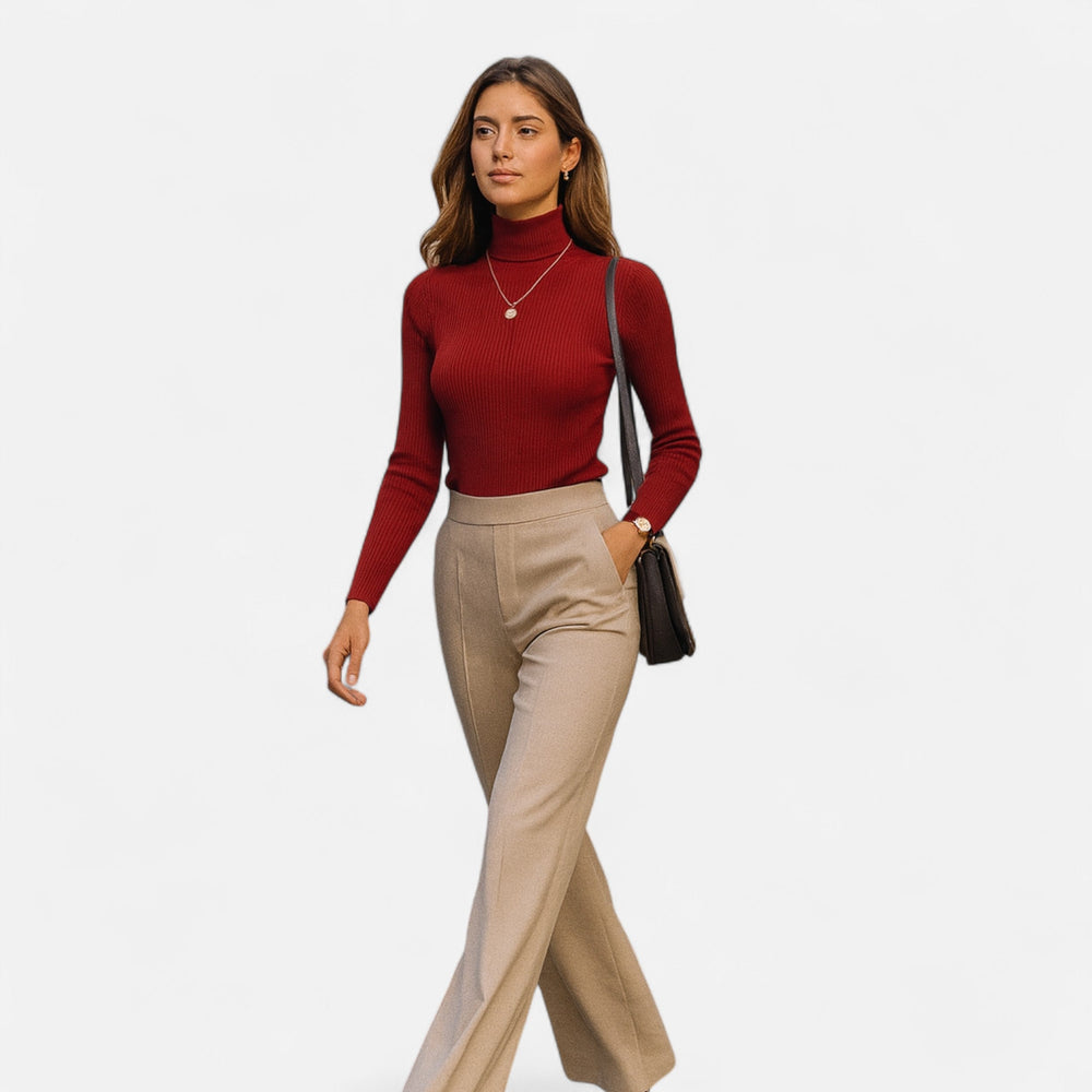 Barclay & Bloom | Women’s Ribbed Turtleneck – Long Sleeve Slim Fit Top