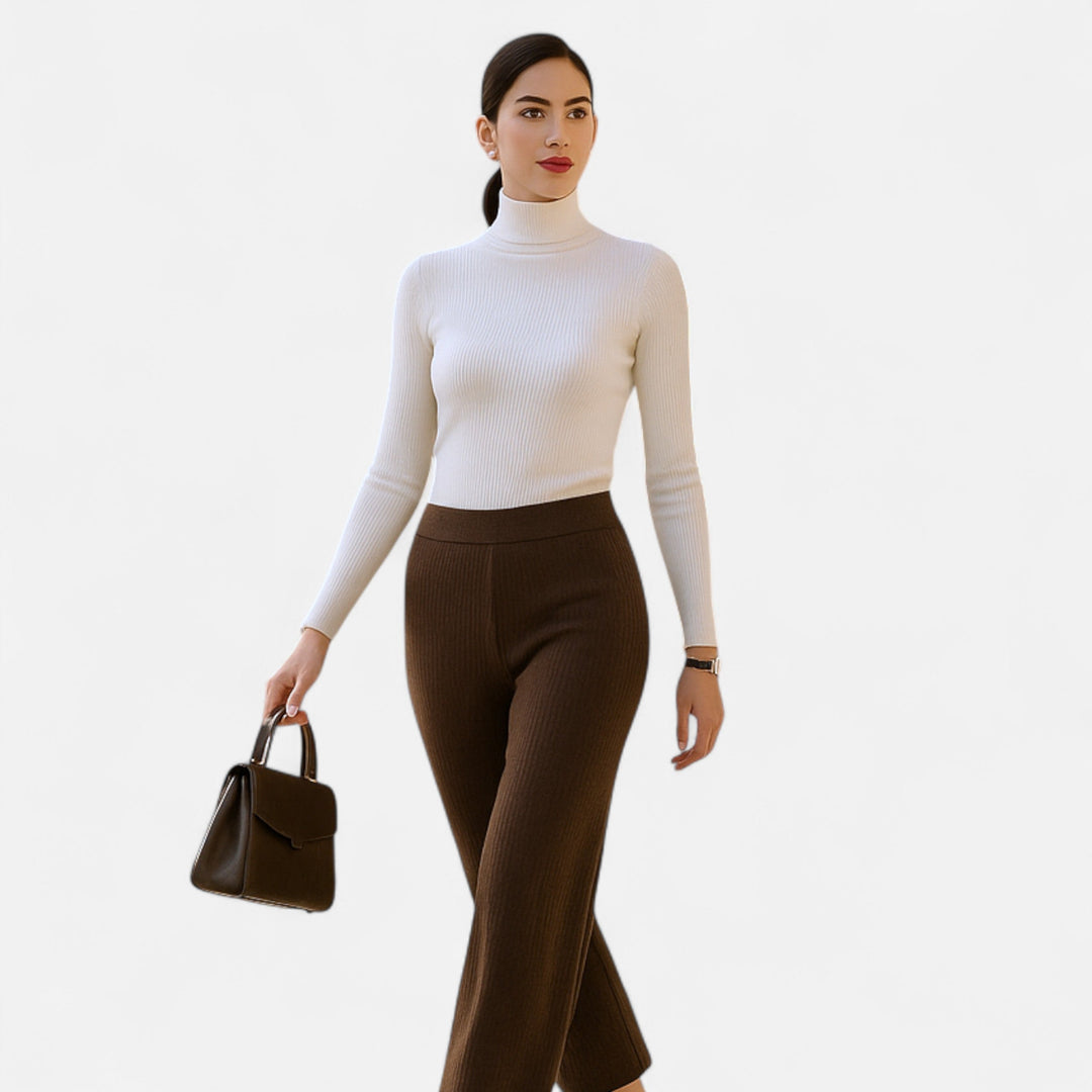 Barclay & Bloom | Women’s Ribbed Turtleneck – Long Sleeve Slim Fit Top