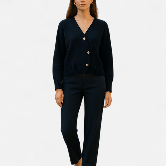 Barclay & Bloom | Women’s Knit Cardigan – Cropped Wool Blend Wrap