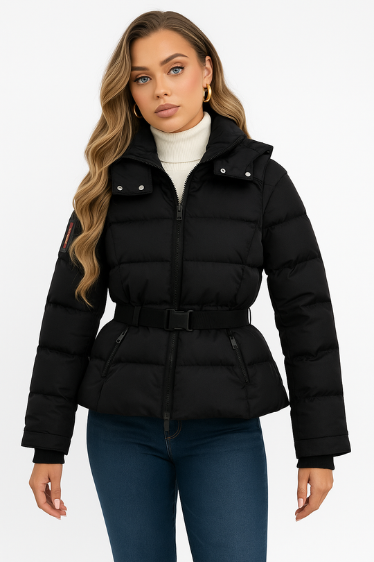 Barclay & Bloom | Women’s Winter Puffer Jacket – Belted Quilted Down Coat