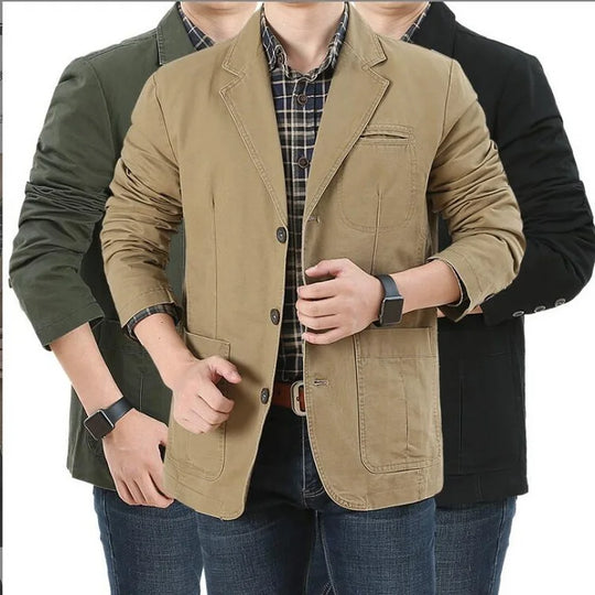 Adrian Men’s Casual Blazer – Button-Up Cotton Jacket