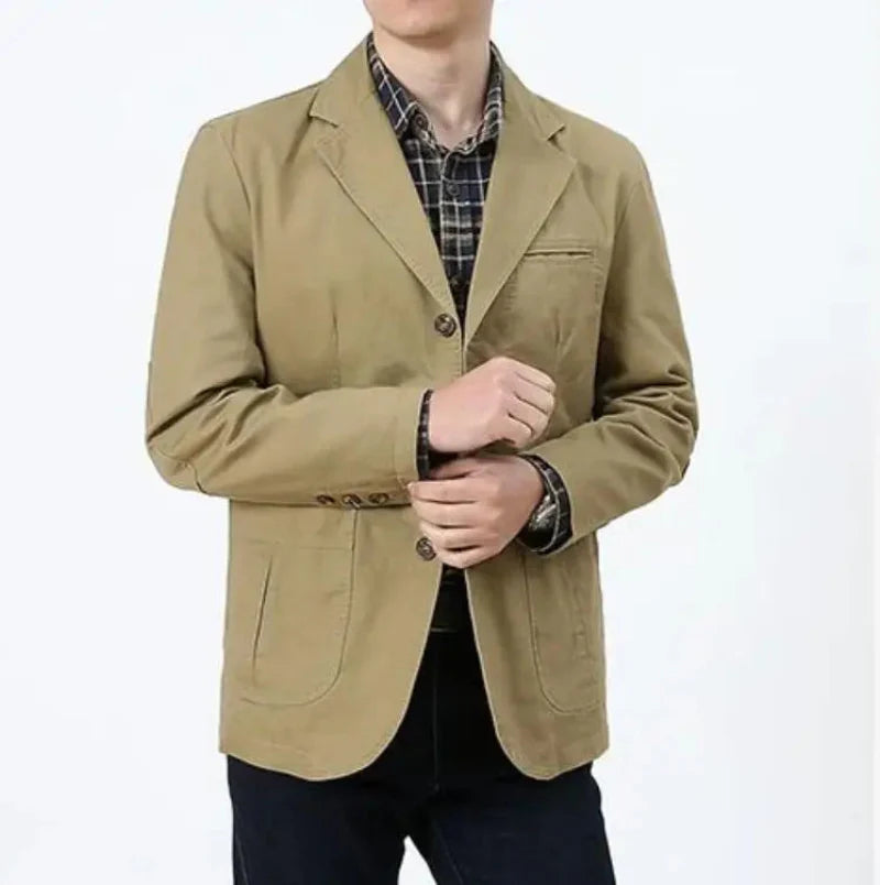 Adrian Men’s Casual Blazer – Button-Up Cotton Jacket