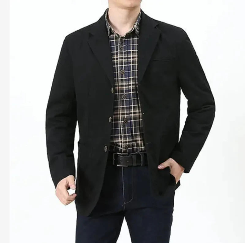 Adrian Men’s Casual Blazer – Button-Up Cotton Jacket