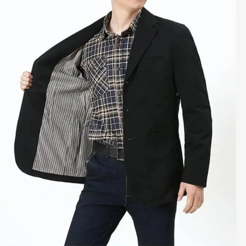 Adrian Men’s Casual Blazer – Button-Up Cotton Jacket